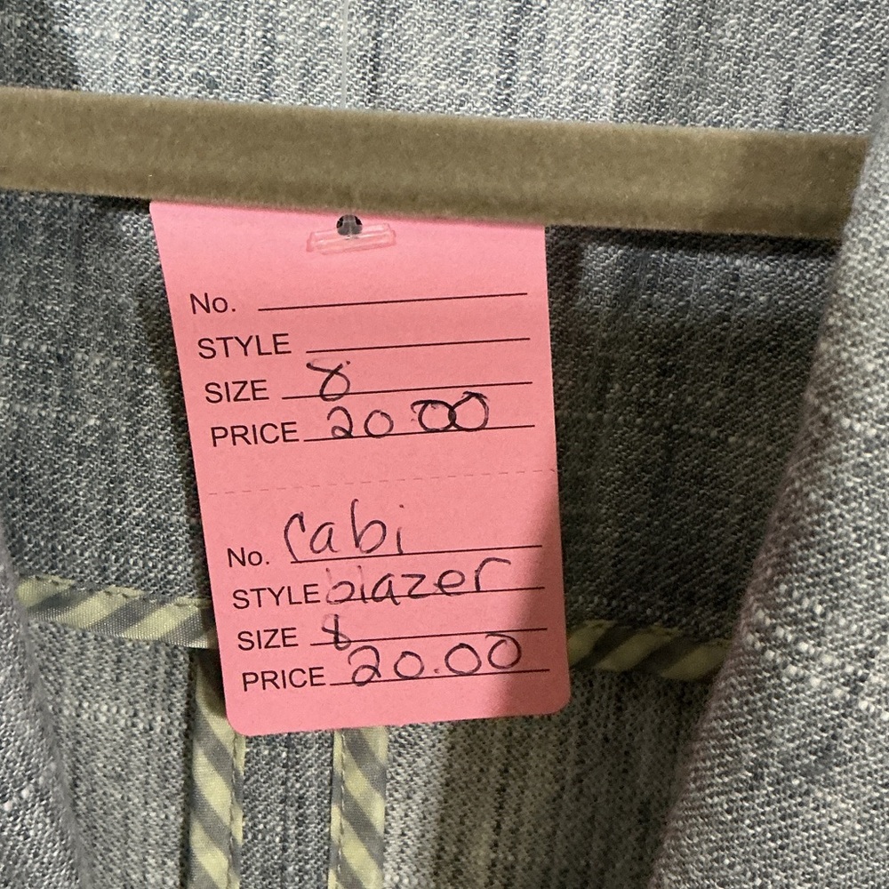 Cabi Light Gray Textured Single-Button Blazer - image 4
